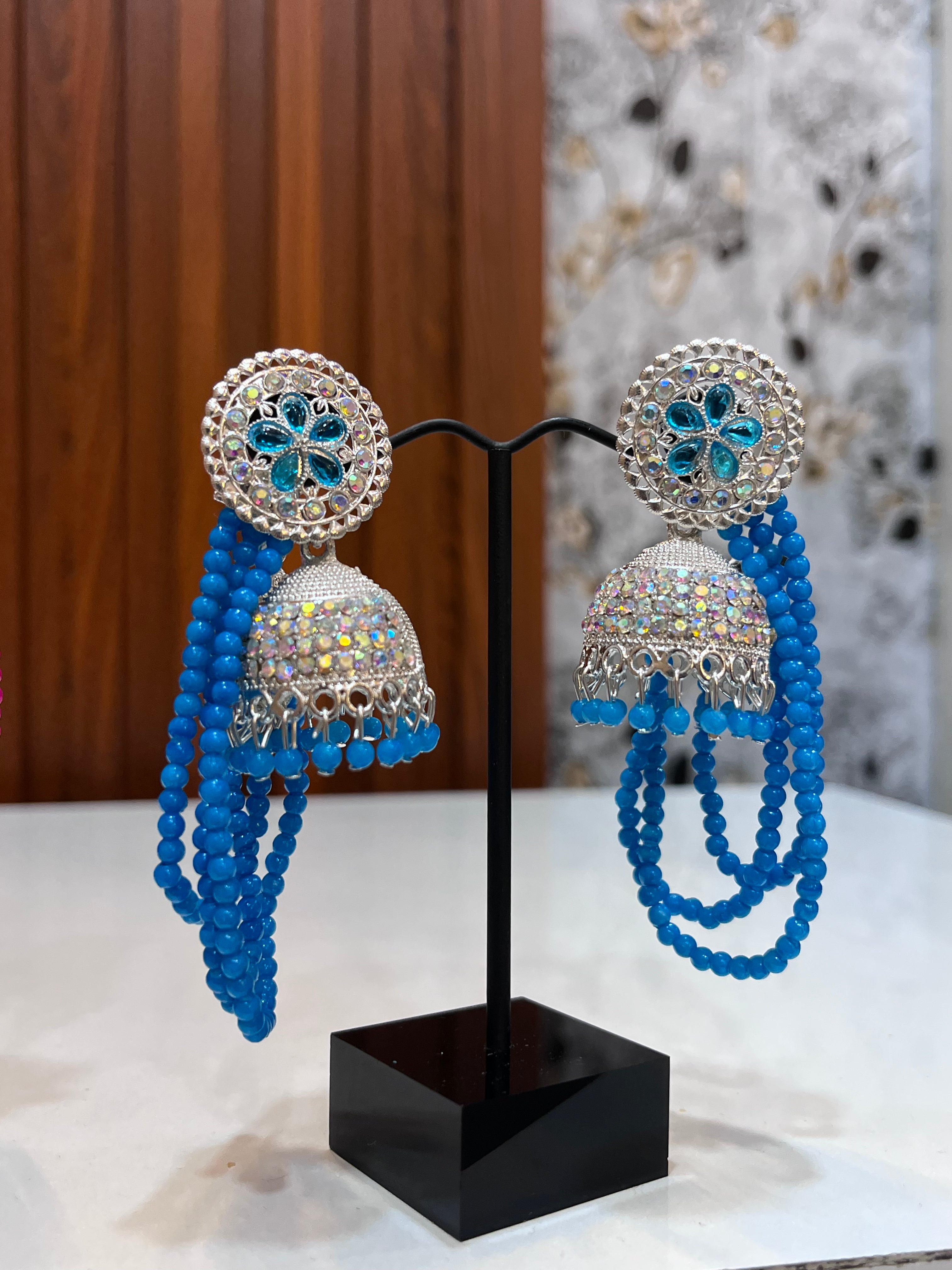 Elegant Sparkles Premium Pearl Stone Jhumka Earrings